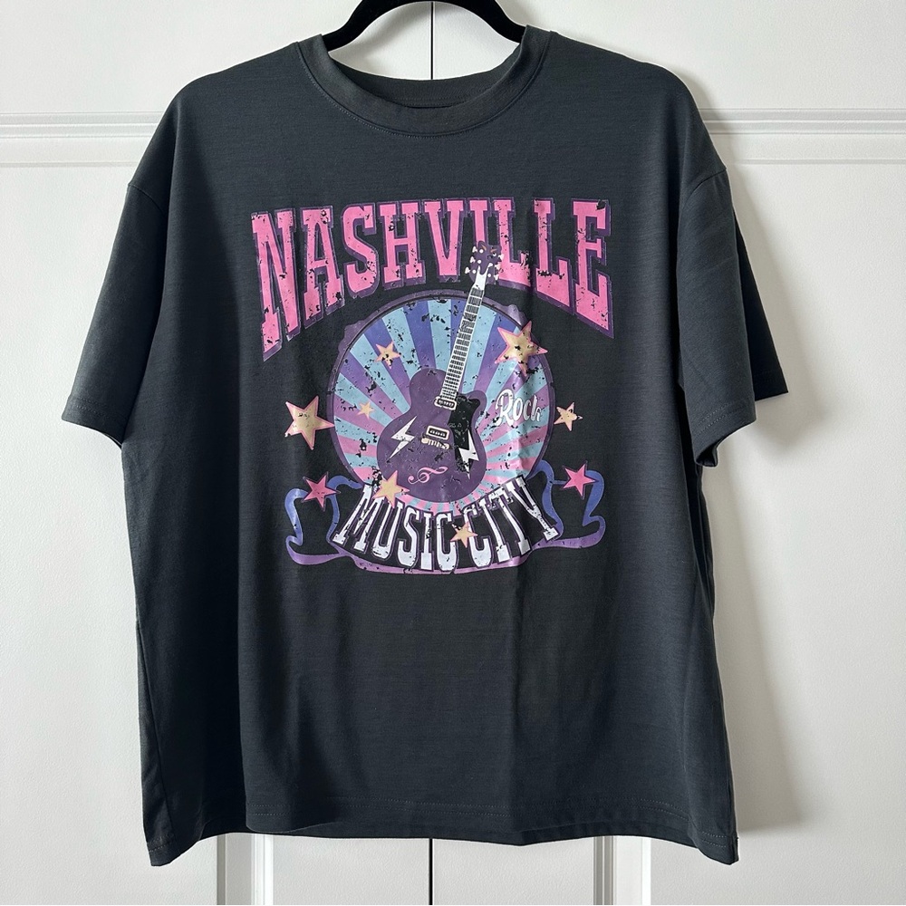 Shein | Nashville Guitar Graphic Tee | Medium